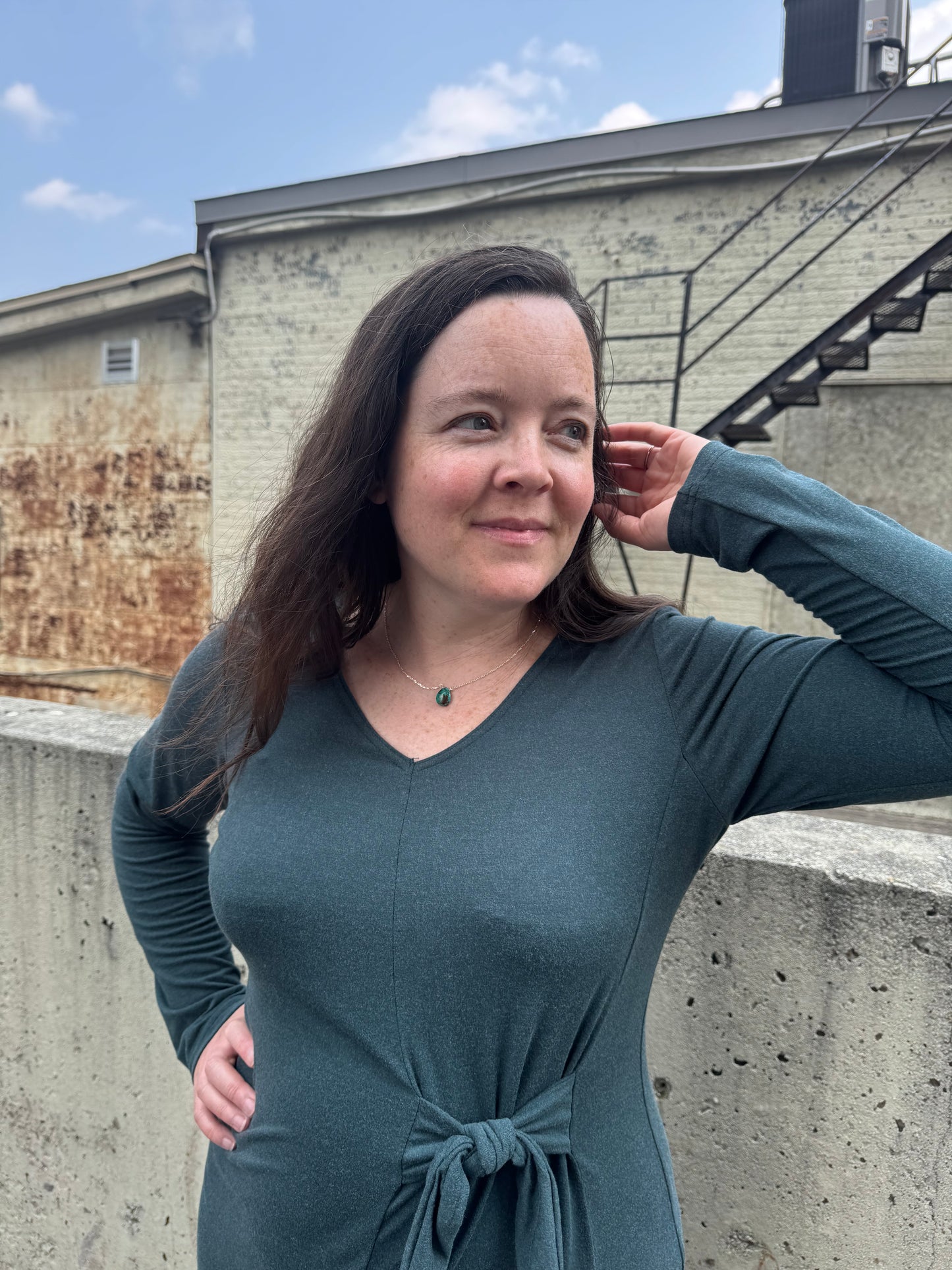 Rhea Necklace Sterling Silver (Single Stone)