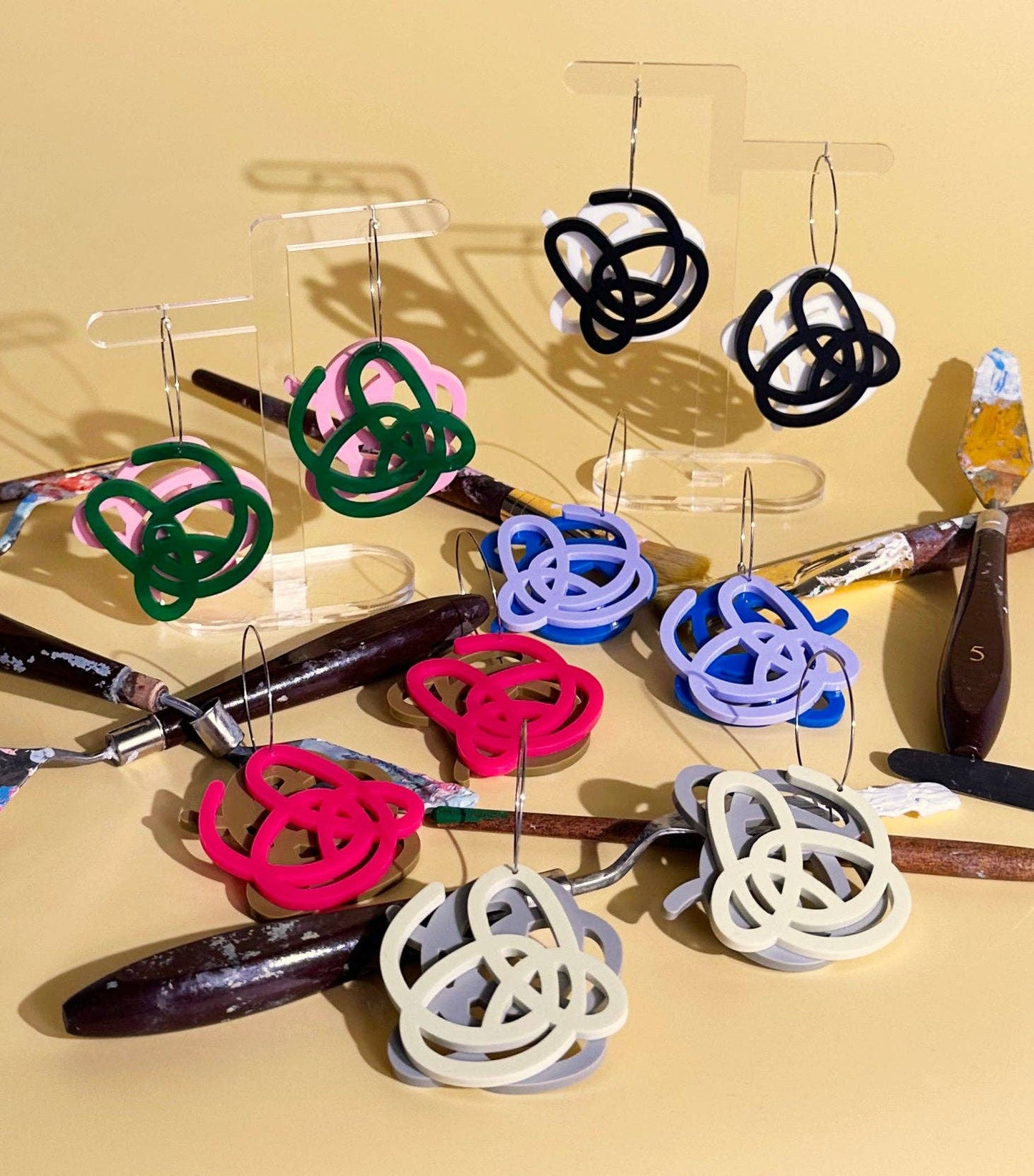Artist Scribble Layered Hoops