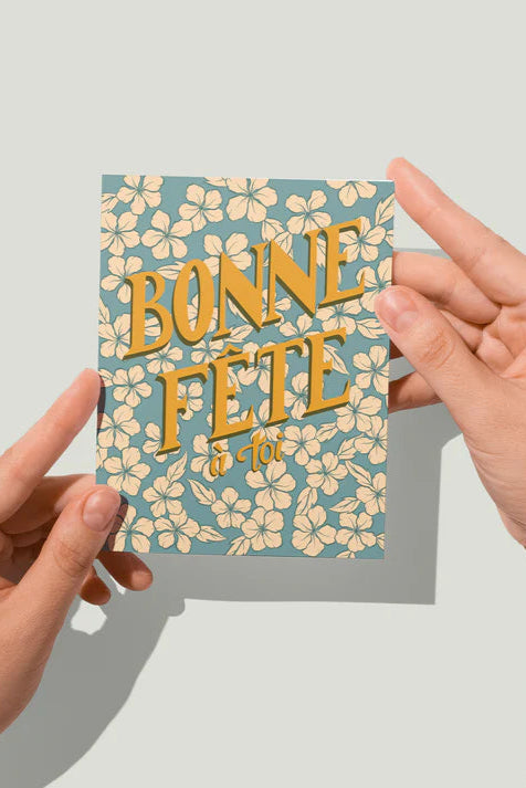 Bonne Fete Floral Card