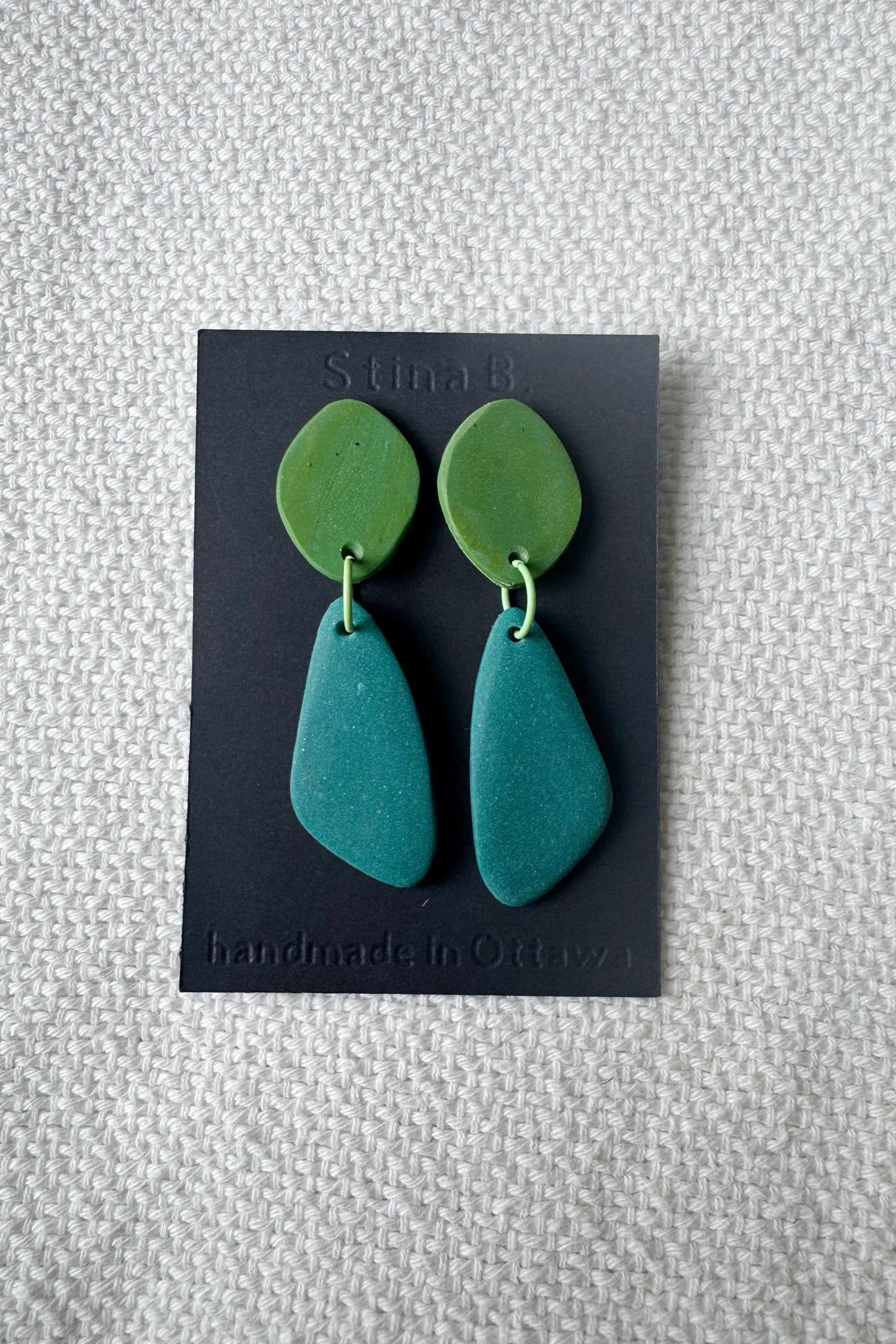 Colour block organic shape earrings