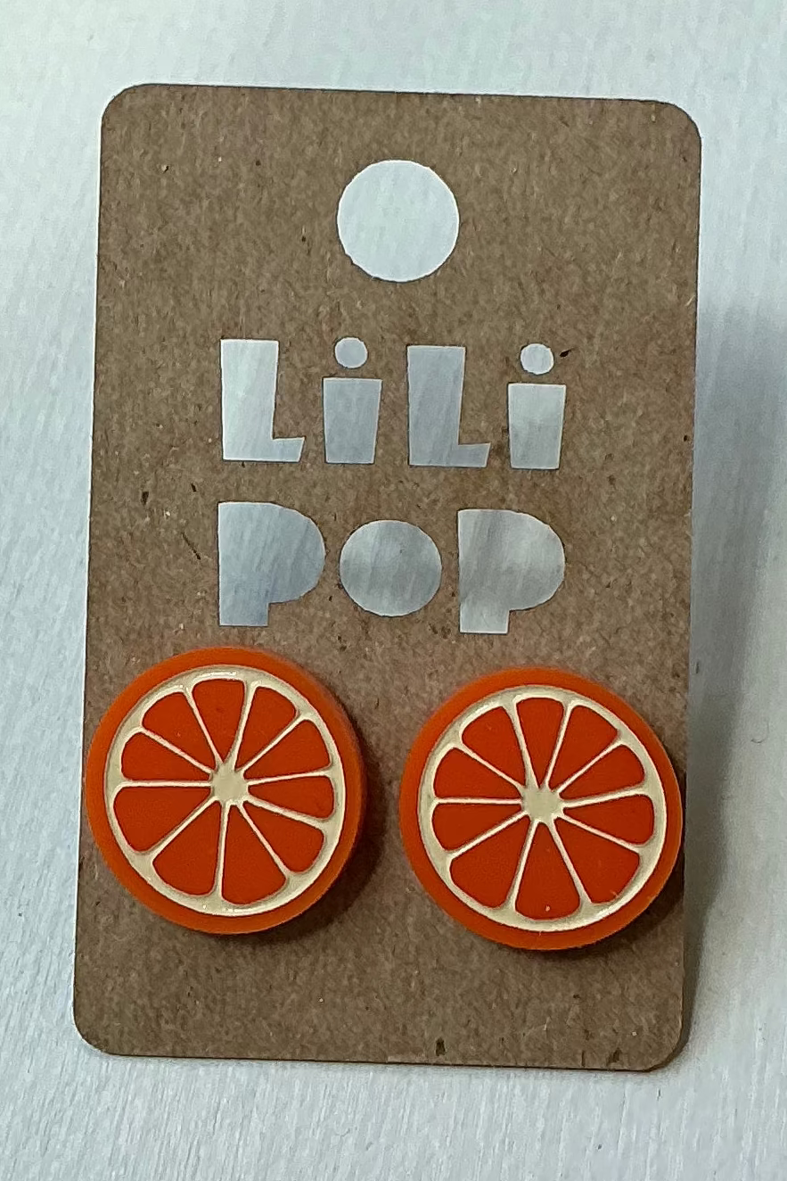 Lili0374 Orange Stud Earrings