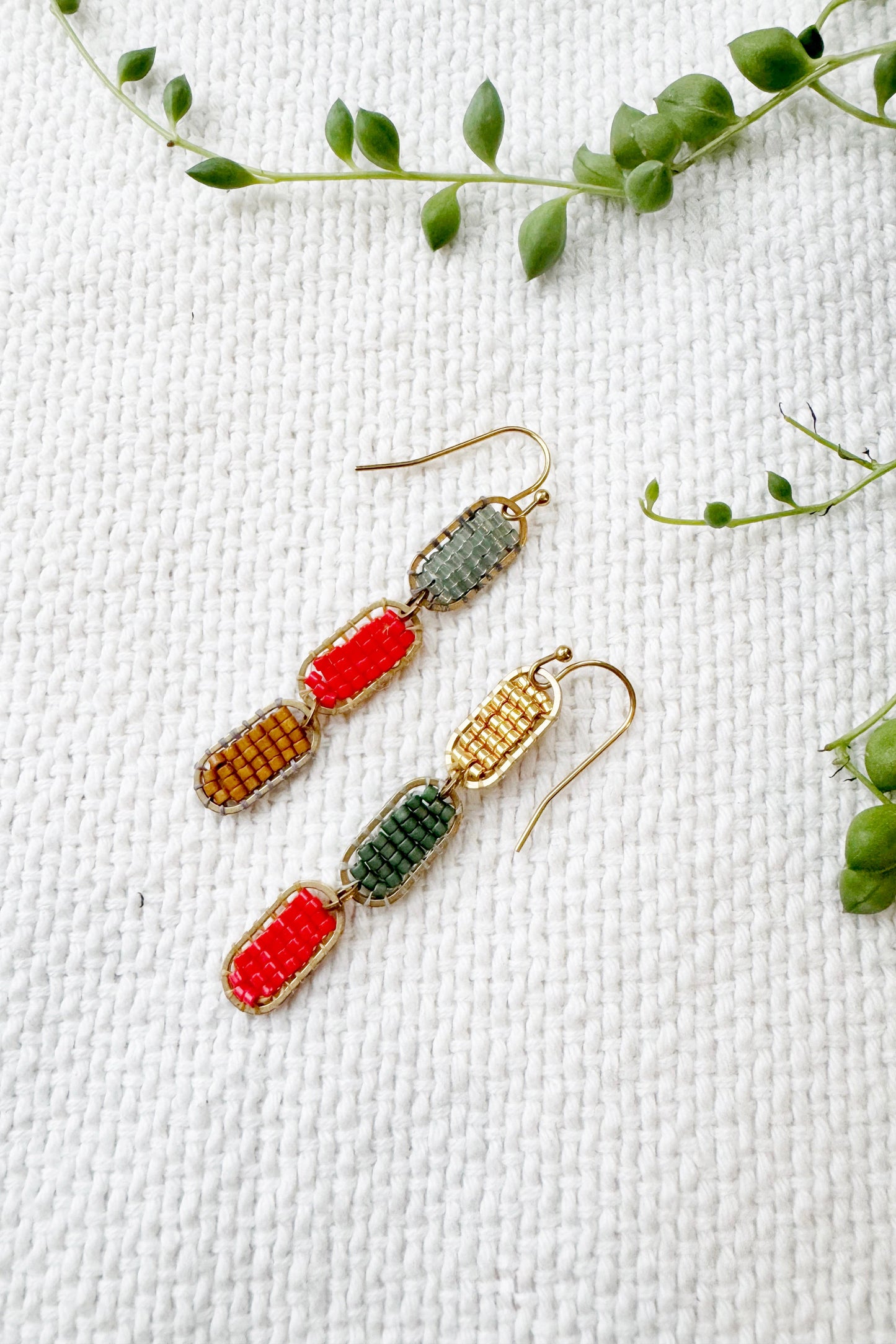 Mini Freya 3 link Chain Dangle Earrings