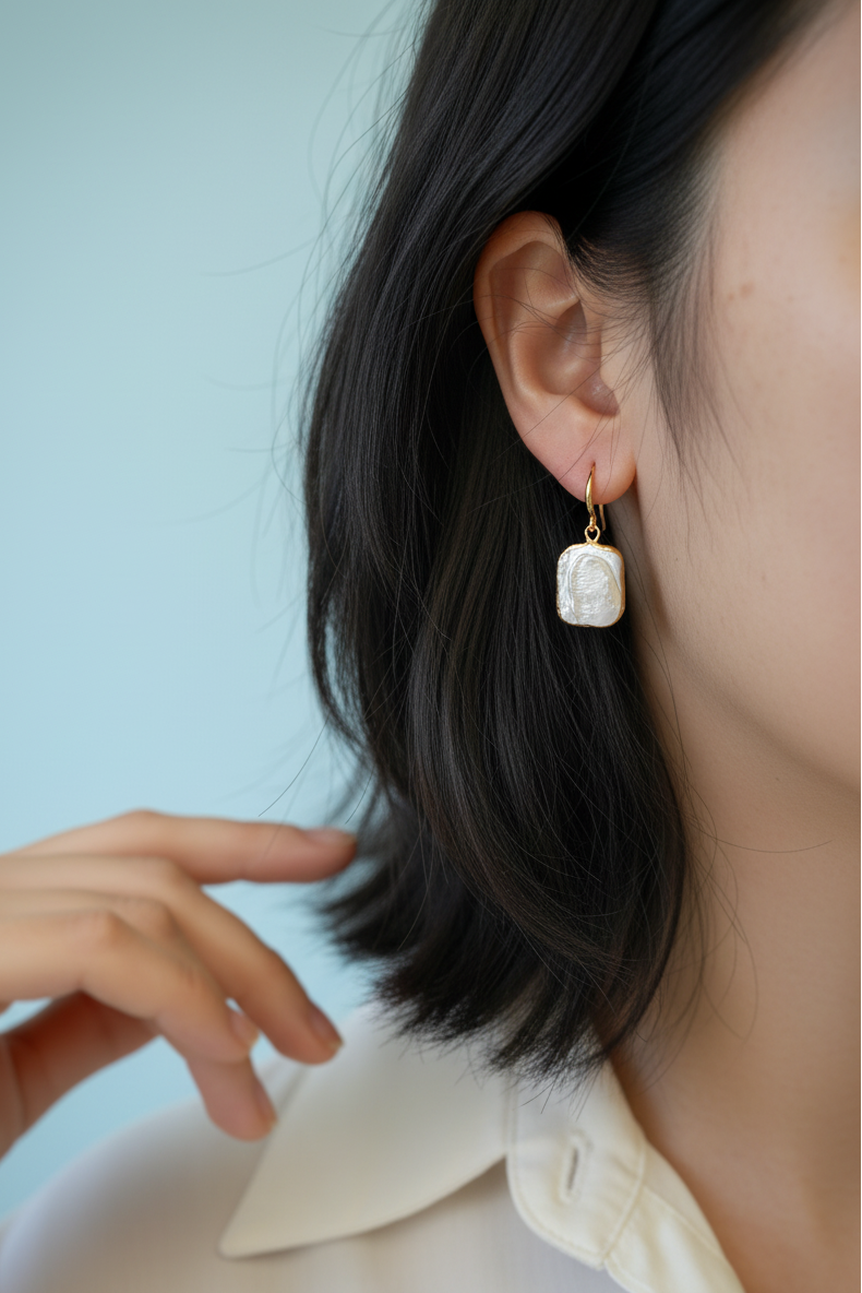 Artistic Baroque Pearl Earrings (1E18)