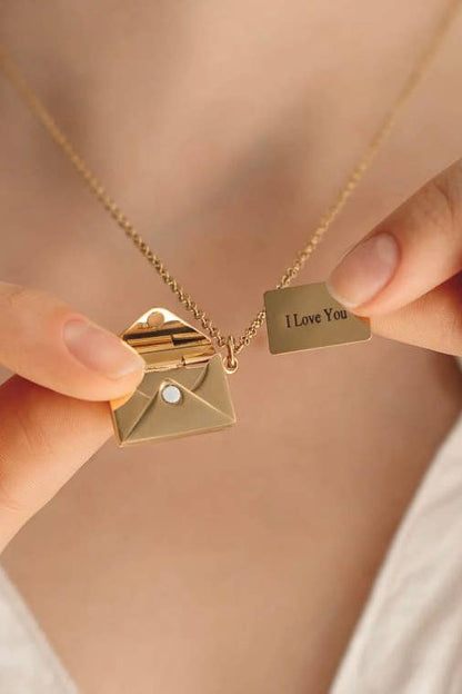 Love Letter 14K Gold Steel Necklace