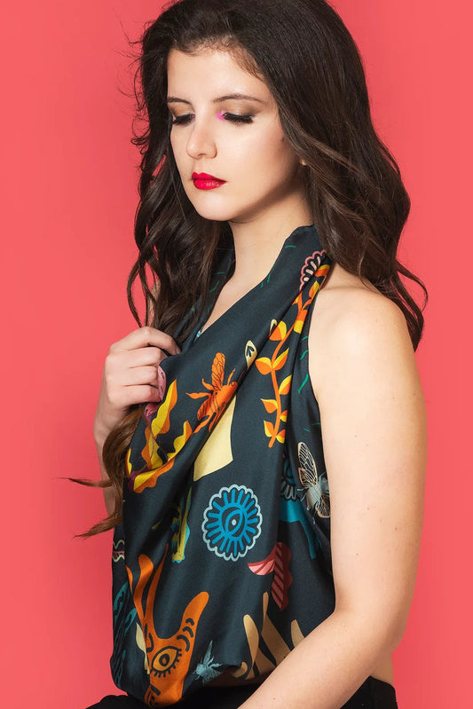 Hands Down Silk Scarf 90