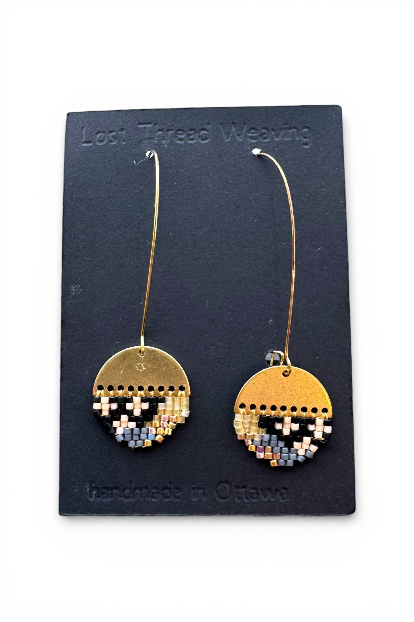 sally solid brass top beaded earrings