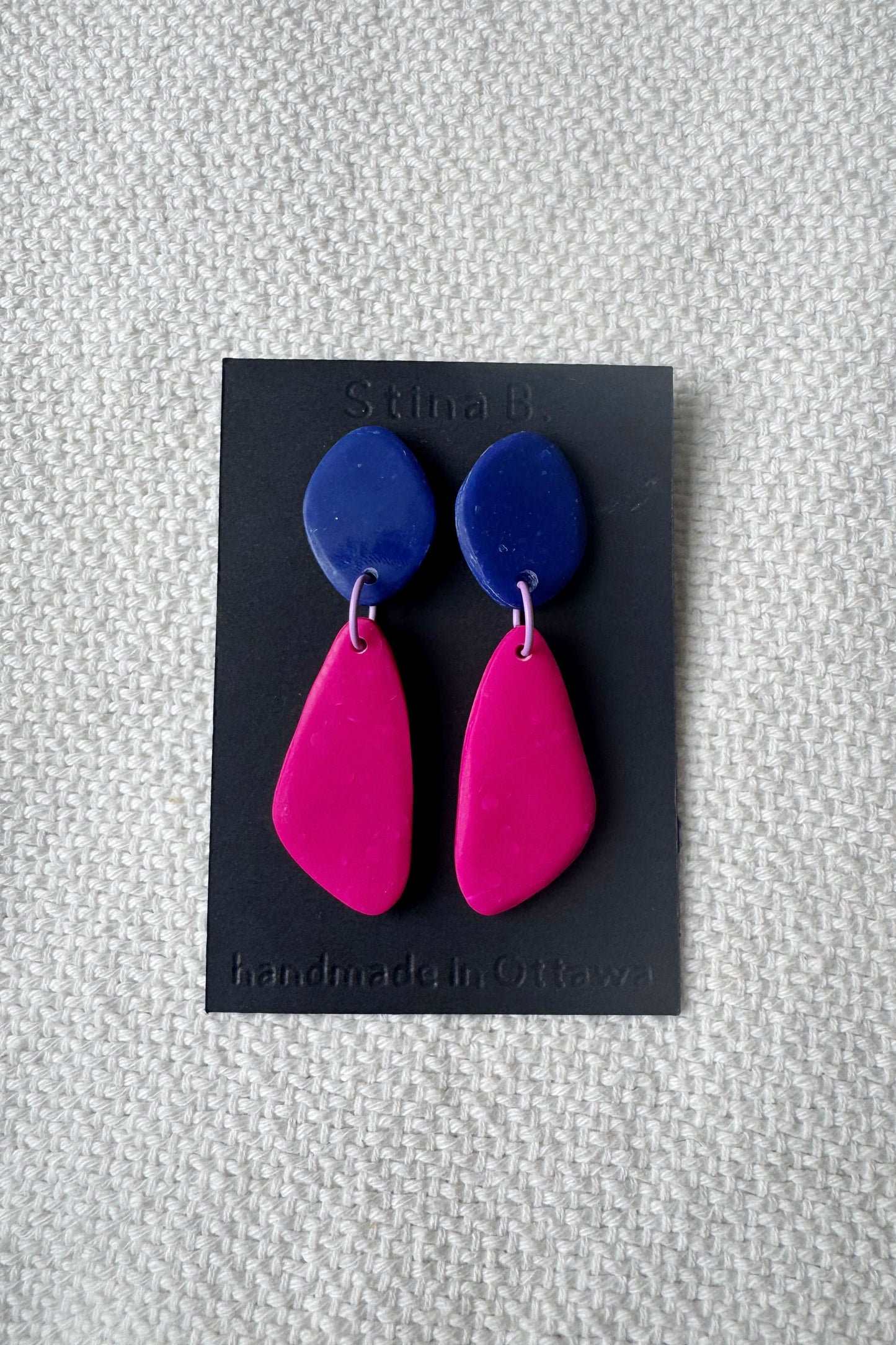 Colour block organic shape earrings