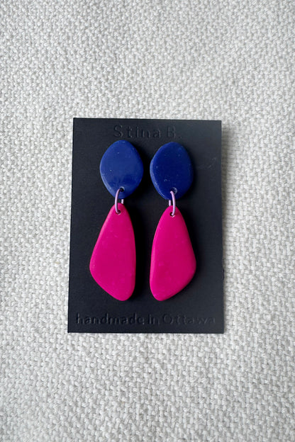 Colour block organic shape earrings