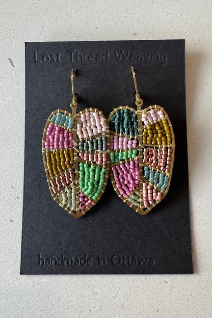 Beaded Tropical Leaves