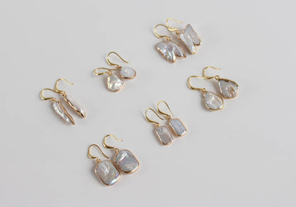 Artistic Baroque Pearl Earrings (1E18)