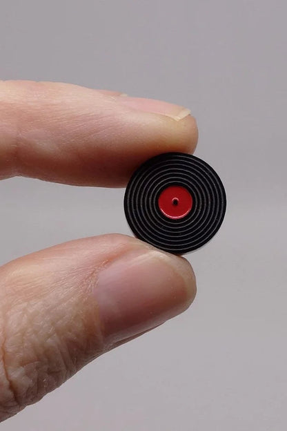Lili0863 Vinyl Disc Stud Earrings