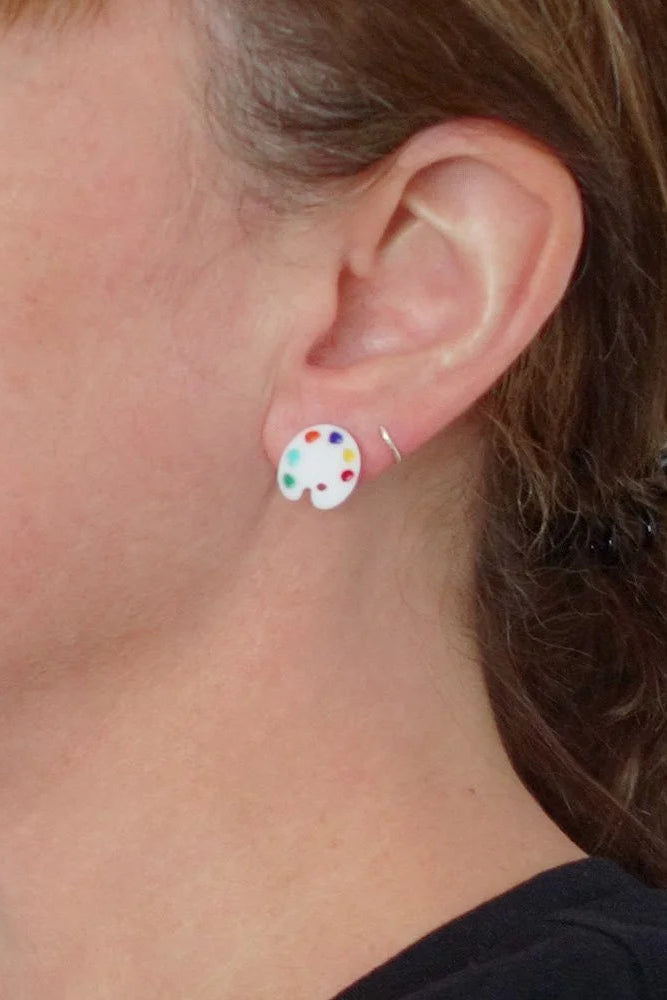 Lili0639 Paint Palette Stud Earrings