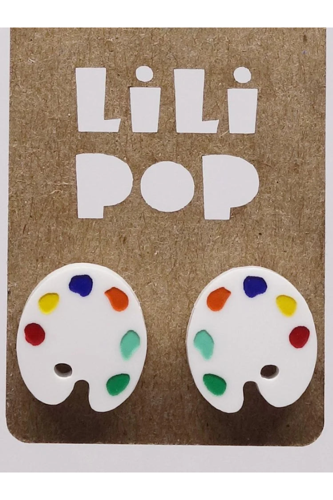 Lili0639 Paint Palette Stud Earrings
