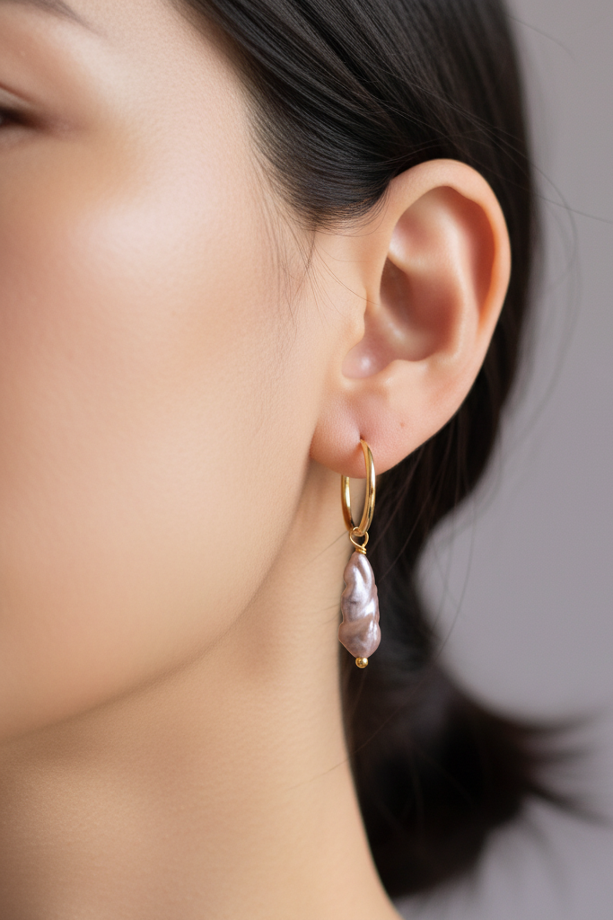 Freshwater Biwa Pearl Danglers (1E30a)