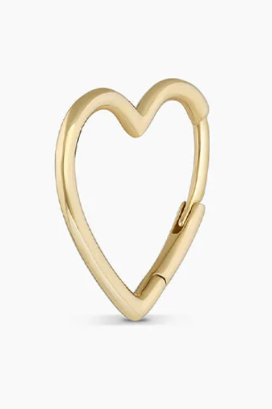 Love You Heart Hinge Hoop Earring | Titanium PVD Waterproof