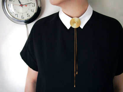 TROLLOP Black & Gold Bolo Tie