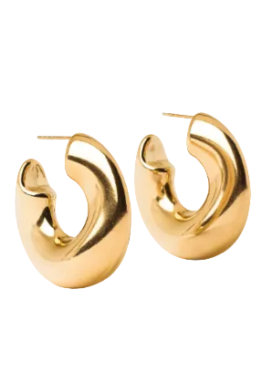 Wave Puffy Hoop | Steel Earrings