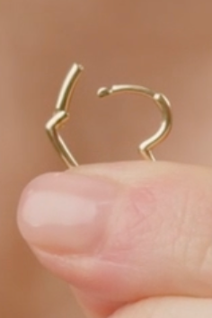 Love You Heart Hinge Hoop Earring | Titanium PVD Waterproof