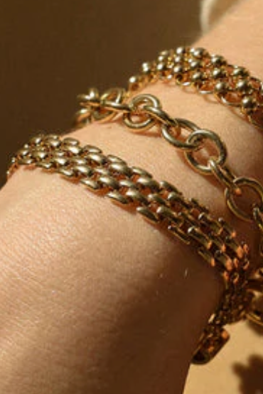 Estate Panther Chain Link Bracelet 14K Gold