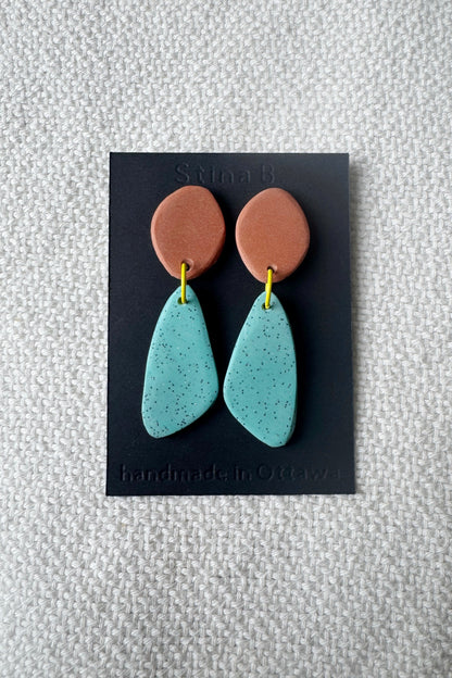 Colour block organic shape earrings