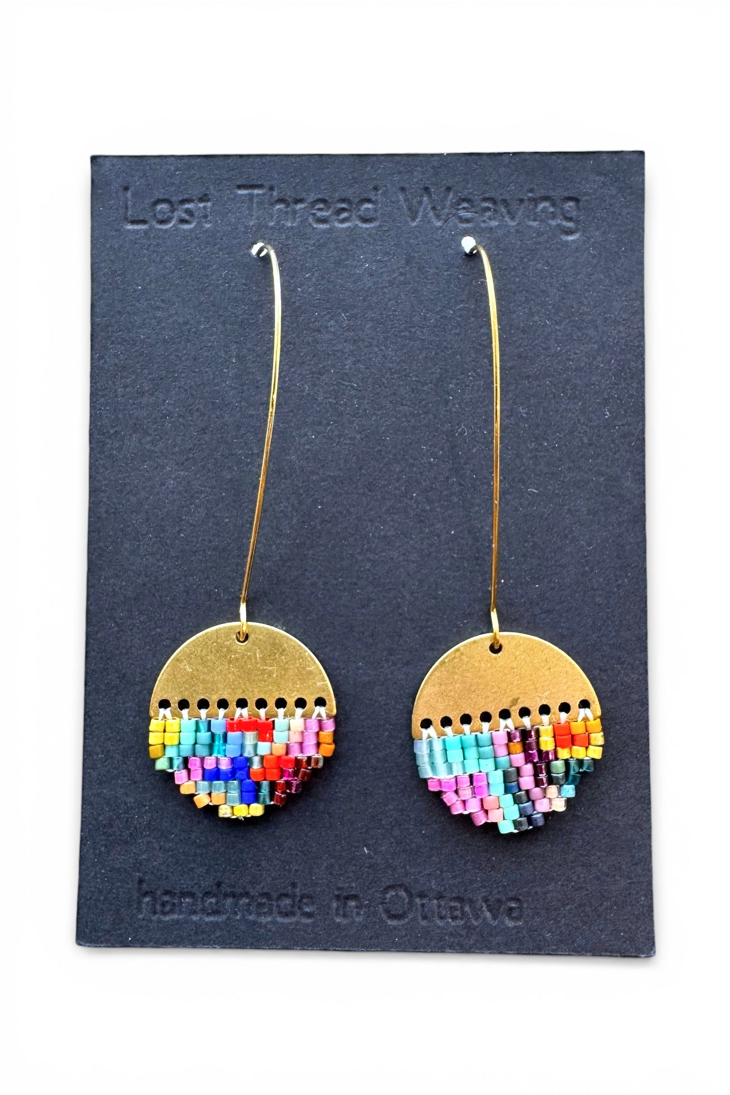 sally solid brass top beaded earrings