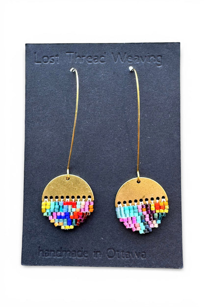 sally solid brass top beaded earrings