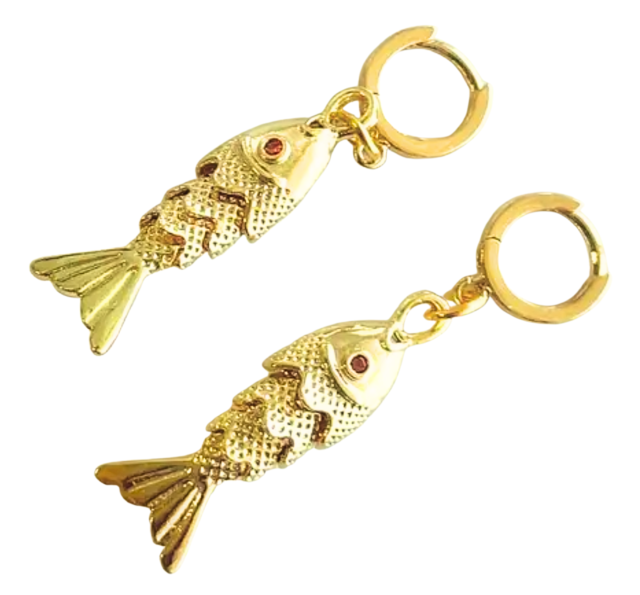 Lucky Fish Stainless Steel Hoop Earrings