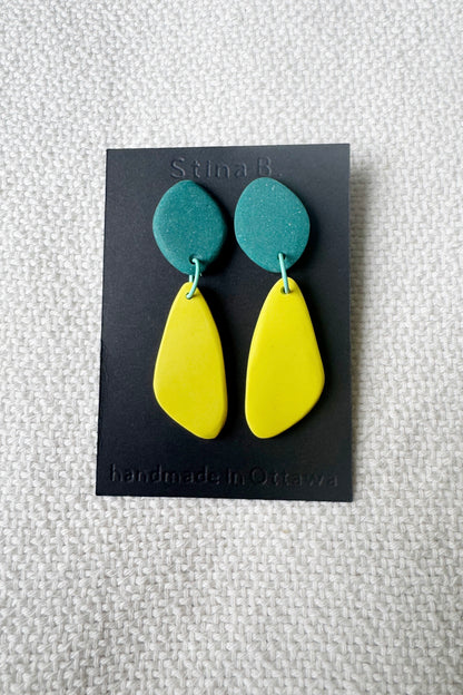 Colour block organic shape earrings