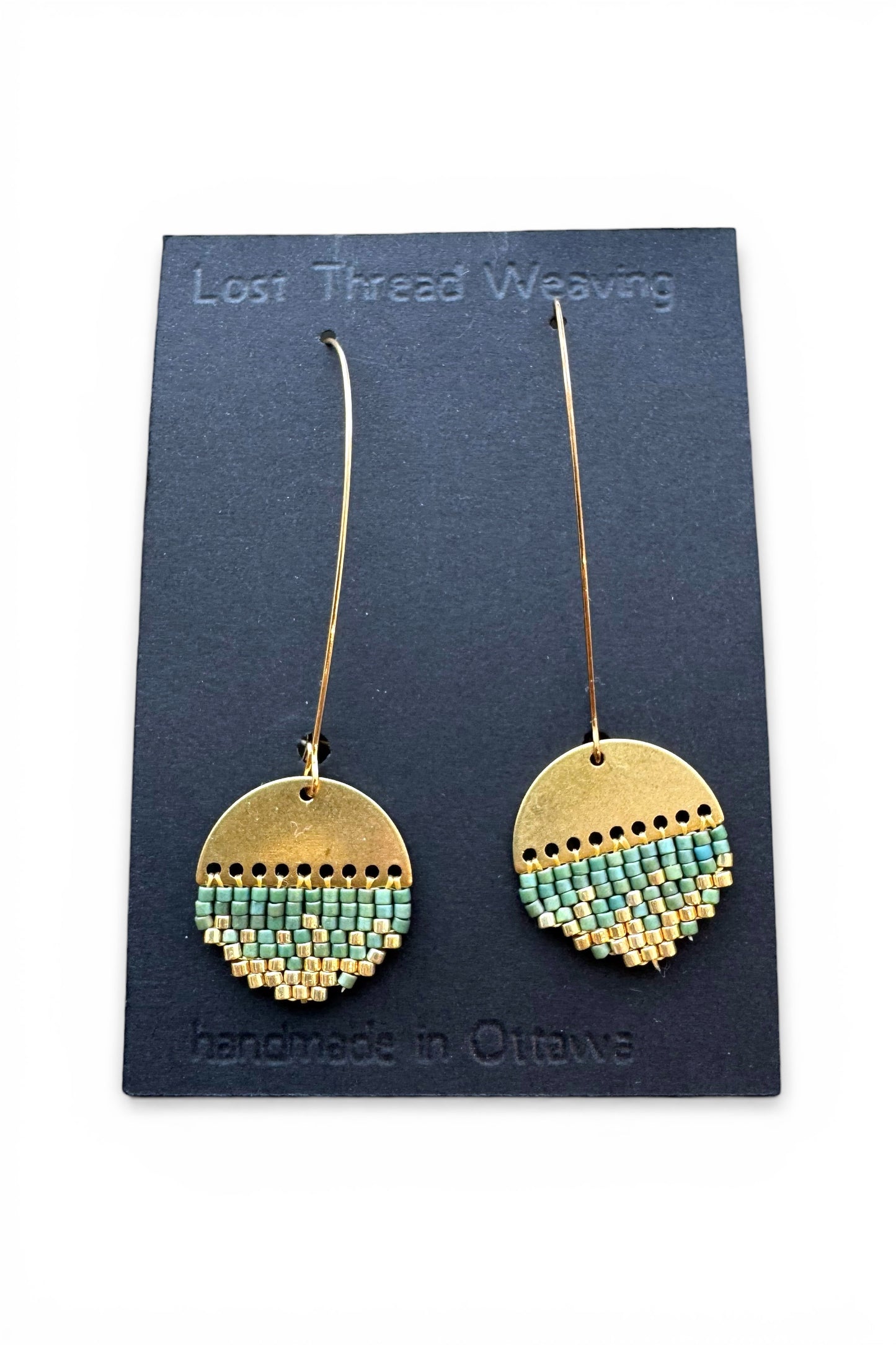 sally solid brass top beaded earrings