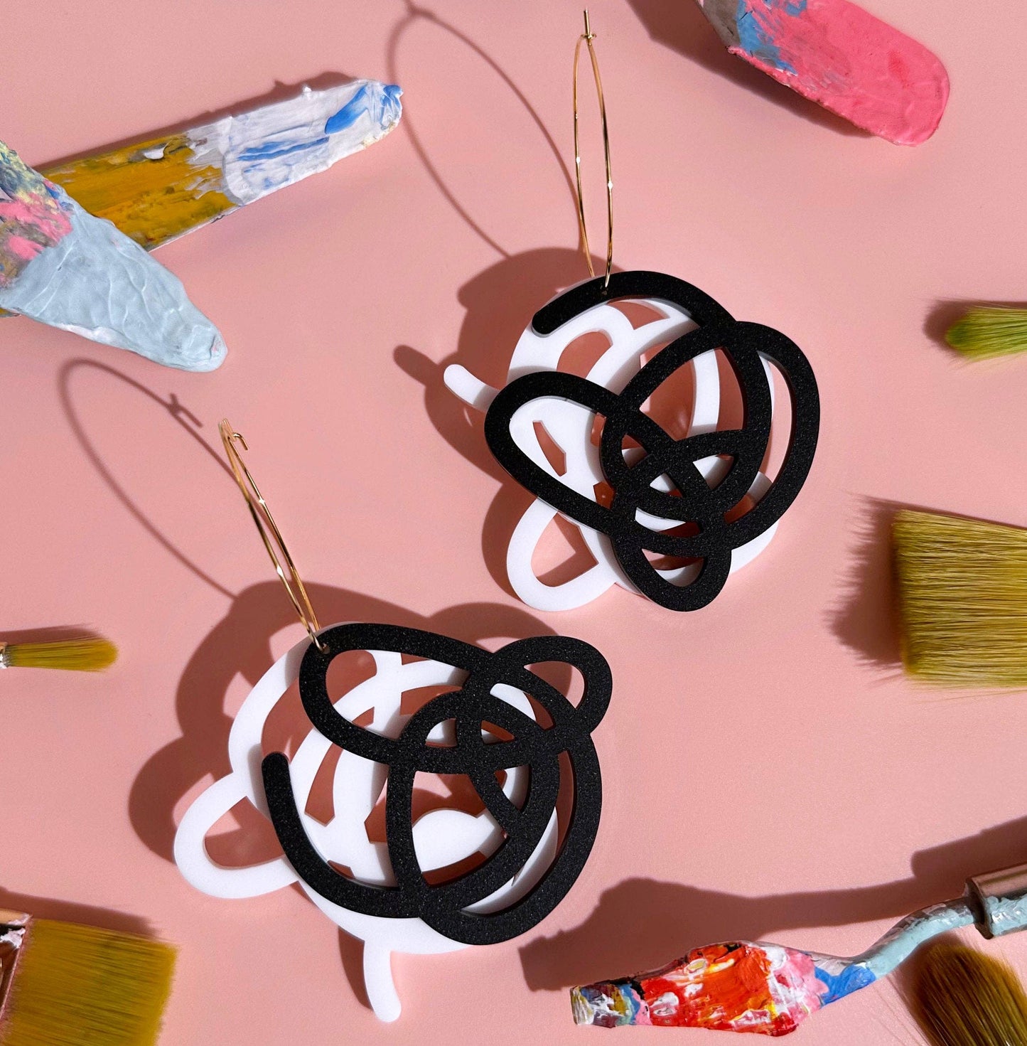 Artist Scribble Layered Hoops