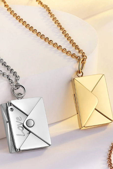 Love Letter 14K Gold Steel Necklace