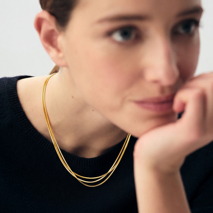 Trippy- 3 layered Necklace Stack- Waterproof- 18K Gold PVD