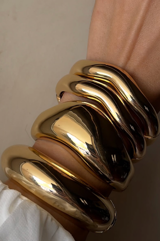 Editorial Hinge Bracelets | 14K Gold PVD