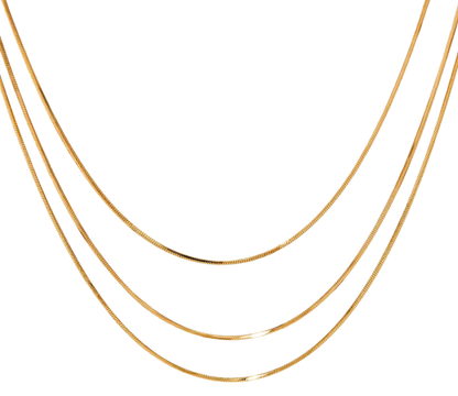 Trippy- 3 layered Necklace Stack- Waterproof- 18K Gold PVD