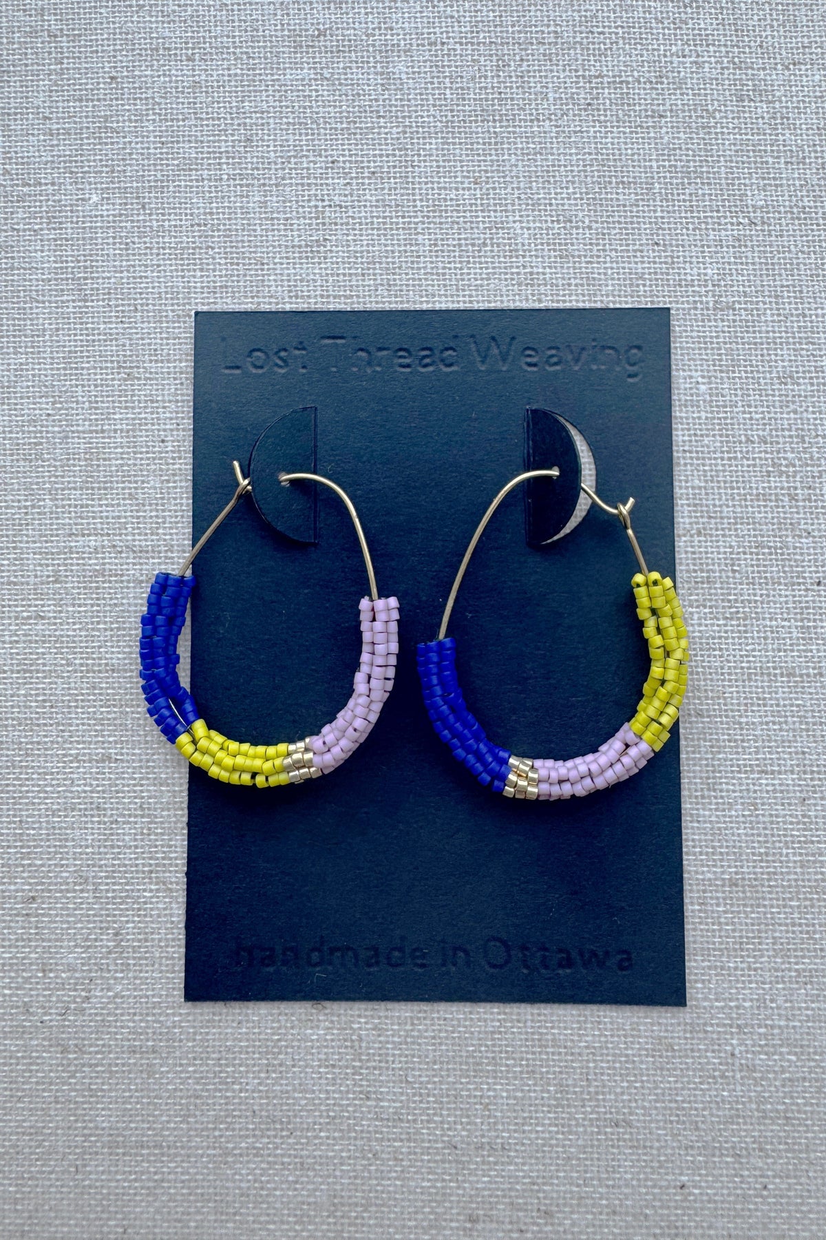 Beaded Tube Capsule Oval Hoop Earrings