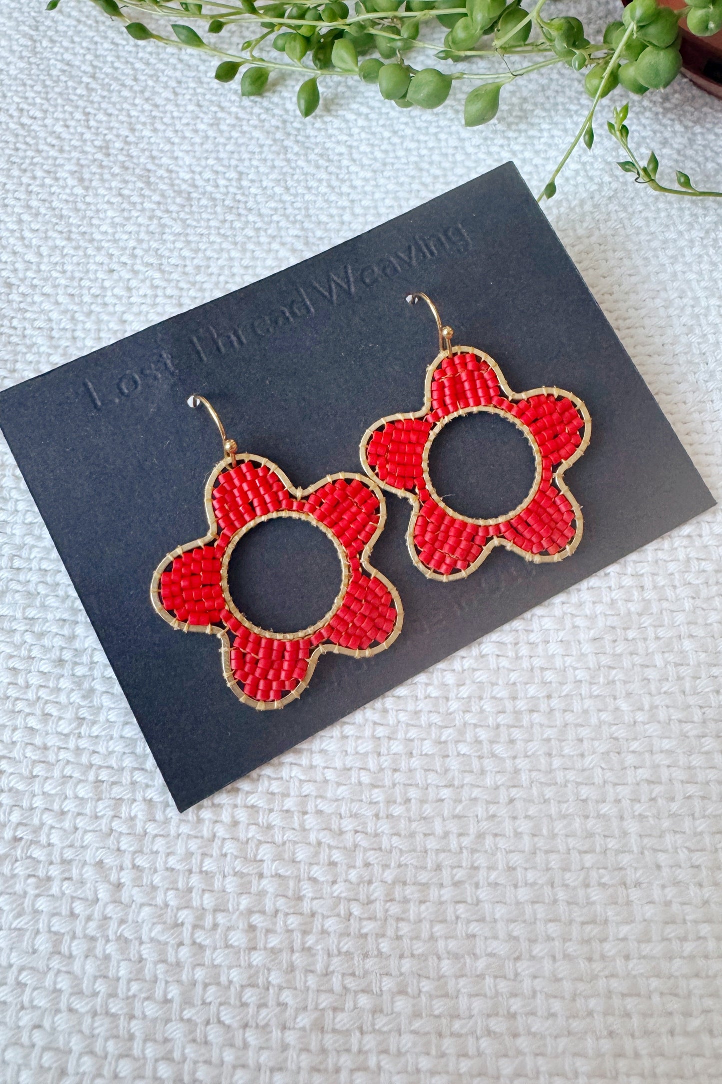 Mod Colour Pop Beaded Flower Earrings