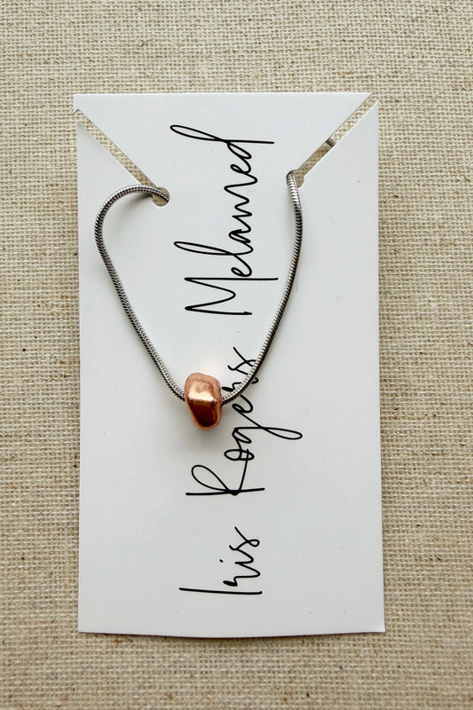Copper Nugget Snake Chain Necklace