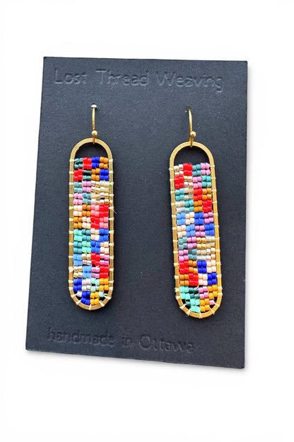 Freya -Plaid Hand Beaded Earrings