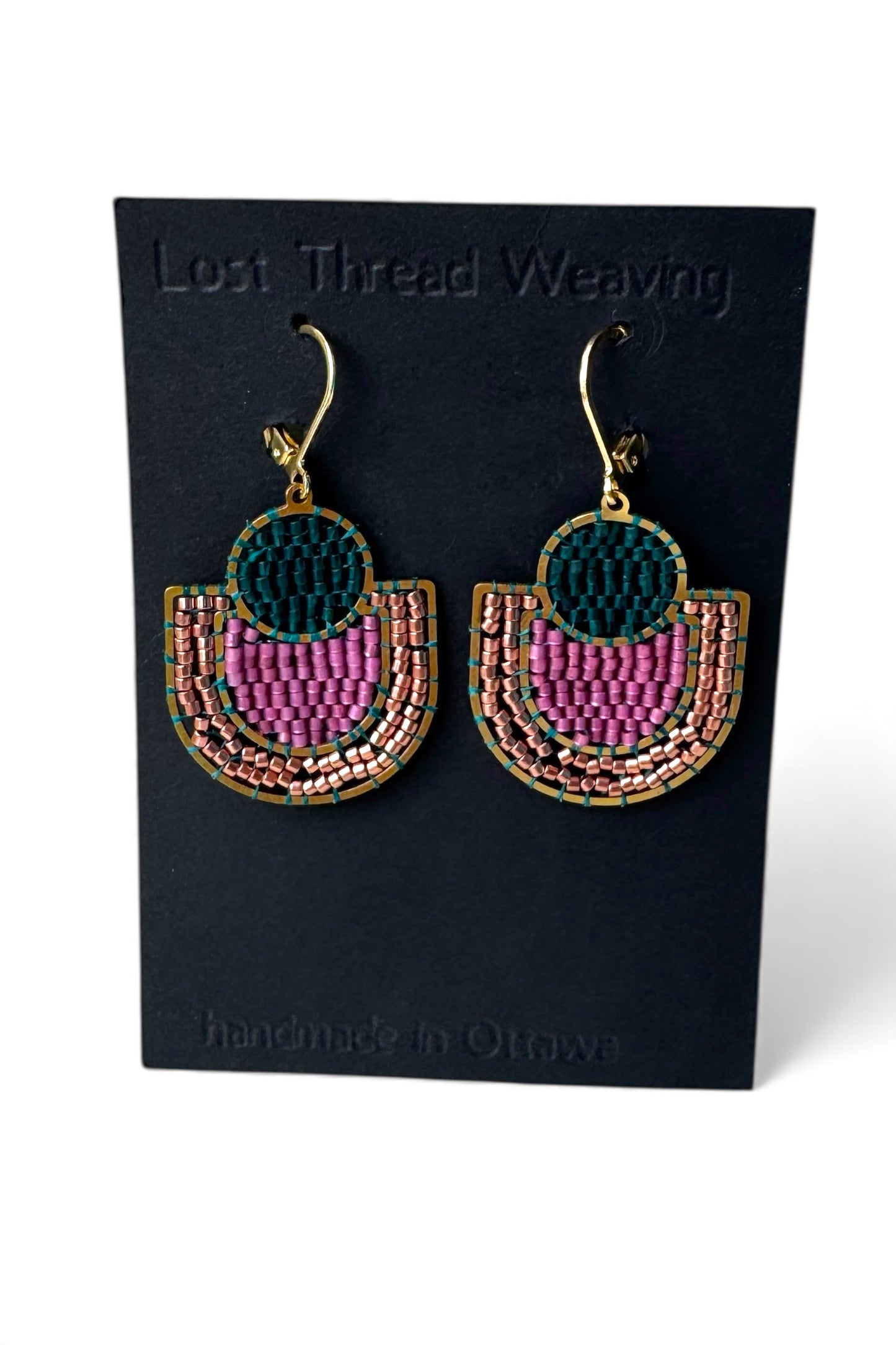 Deco Sun Arch Beaded Earrings