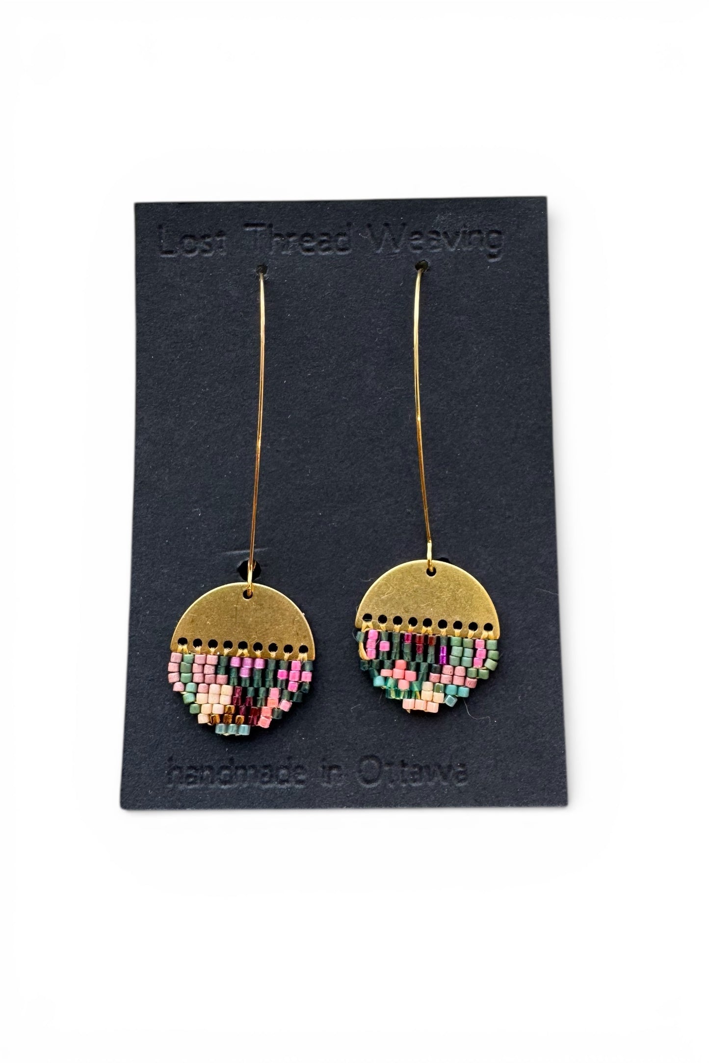 sally solid brass top beaded earrings