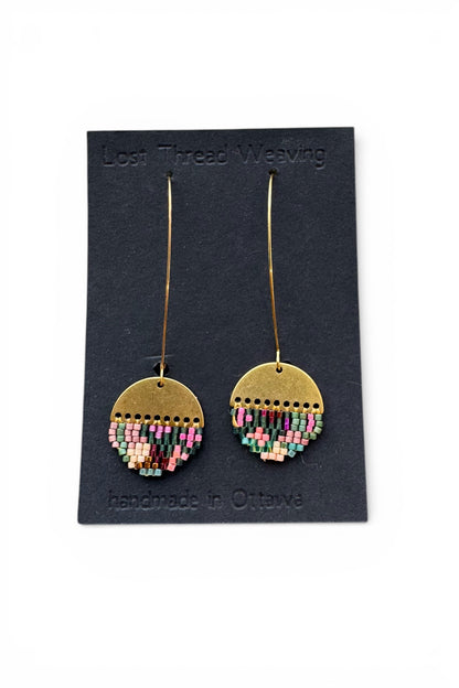 sally solid brass top beaded earrings