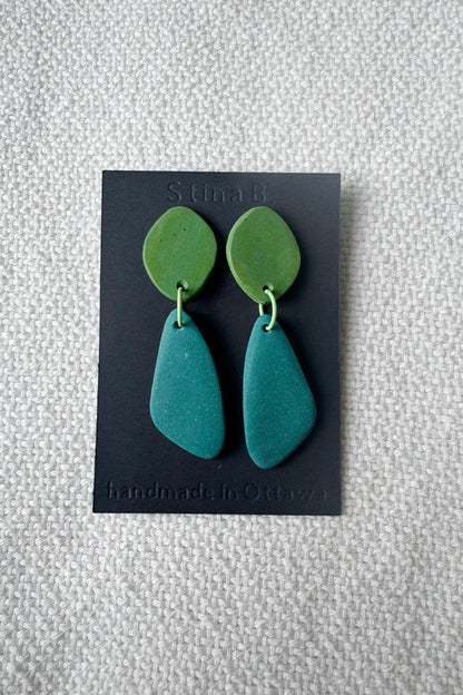 Colour block organic shape earrings