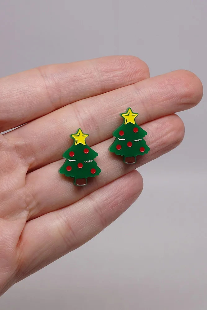 Lili0571 Christmas Tree Stud Earrings