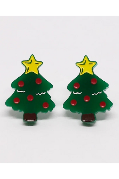 Lili0571 Christmas Tree Stud Earrings