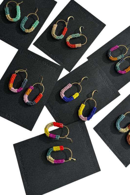 Beaded Tube Capsule Earrings
