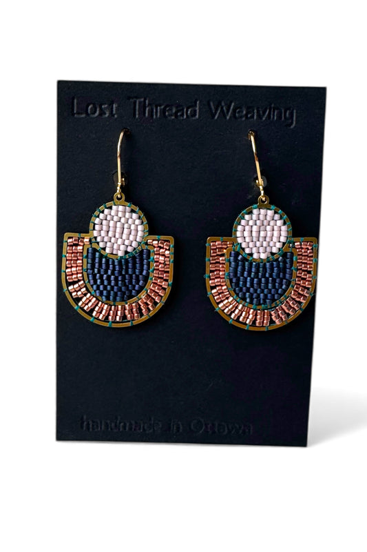 Deco Sun Arch Beaded Earrings