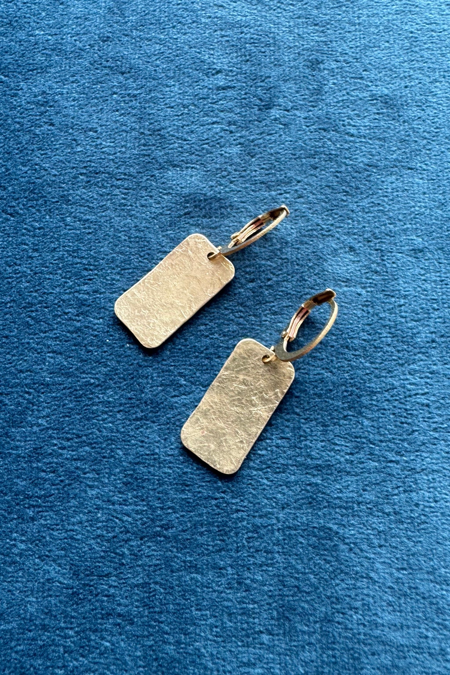 Brass Rectangle Earrings