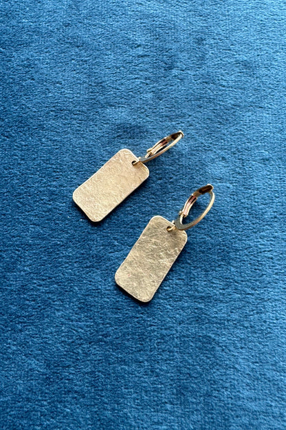 Brass Rectangle Earrings