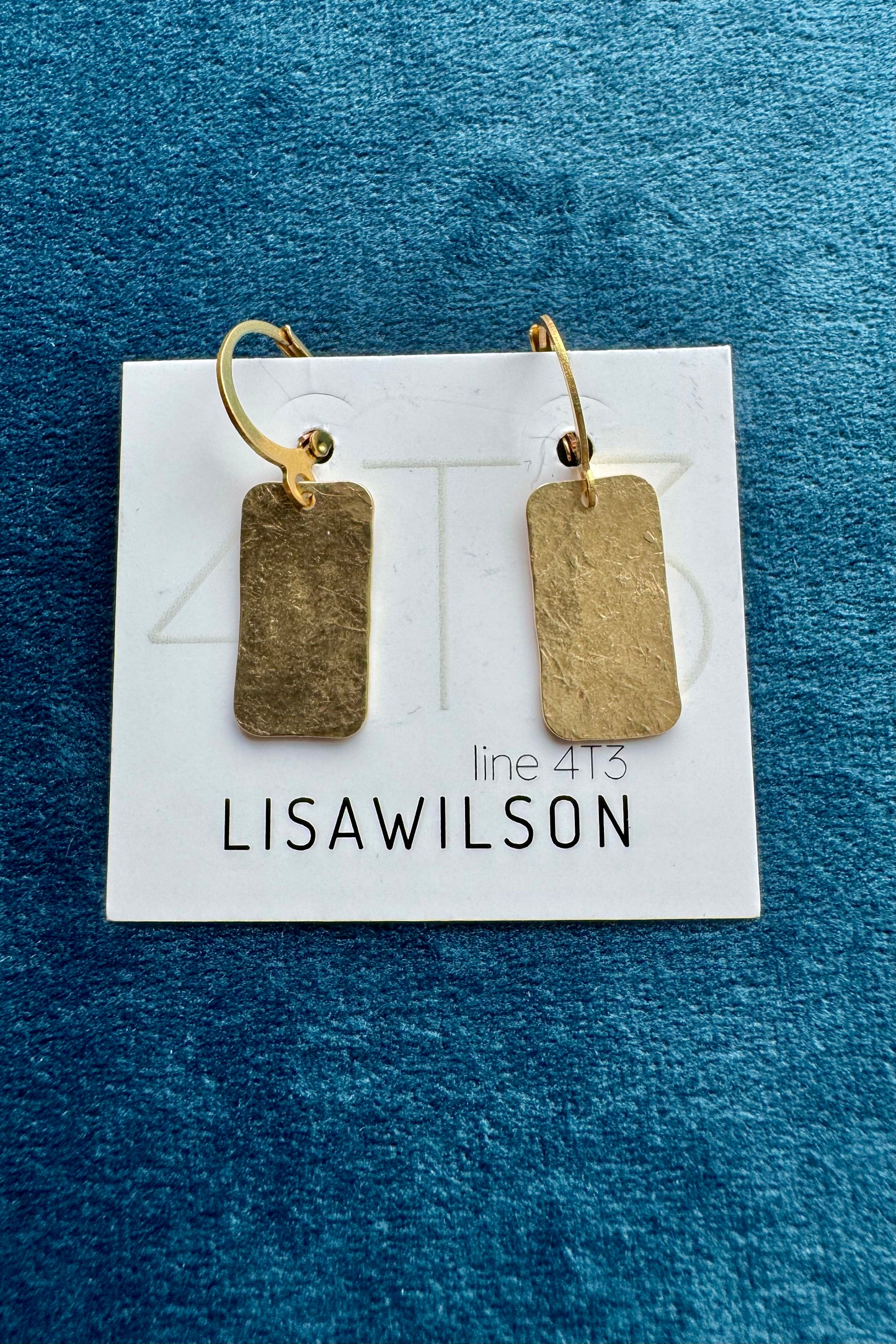 Brass Rectangle Earrings