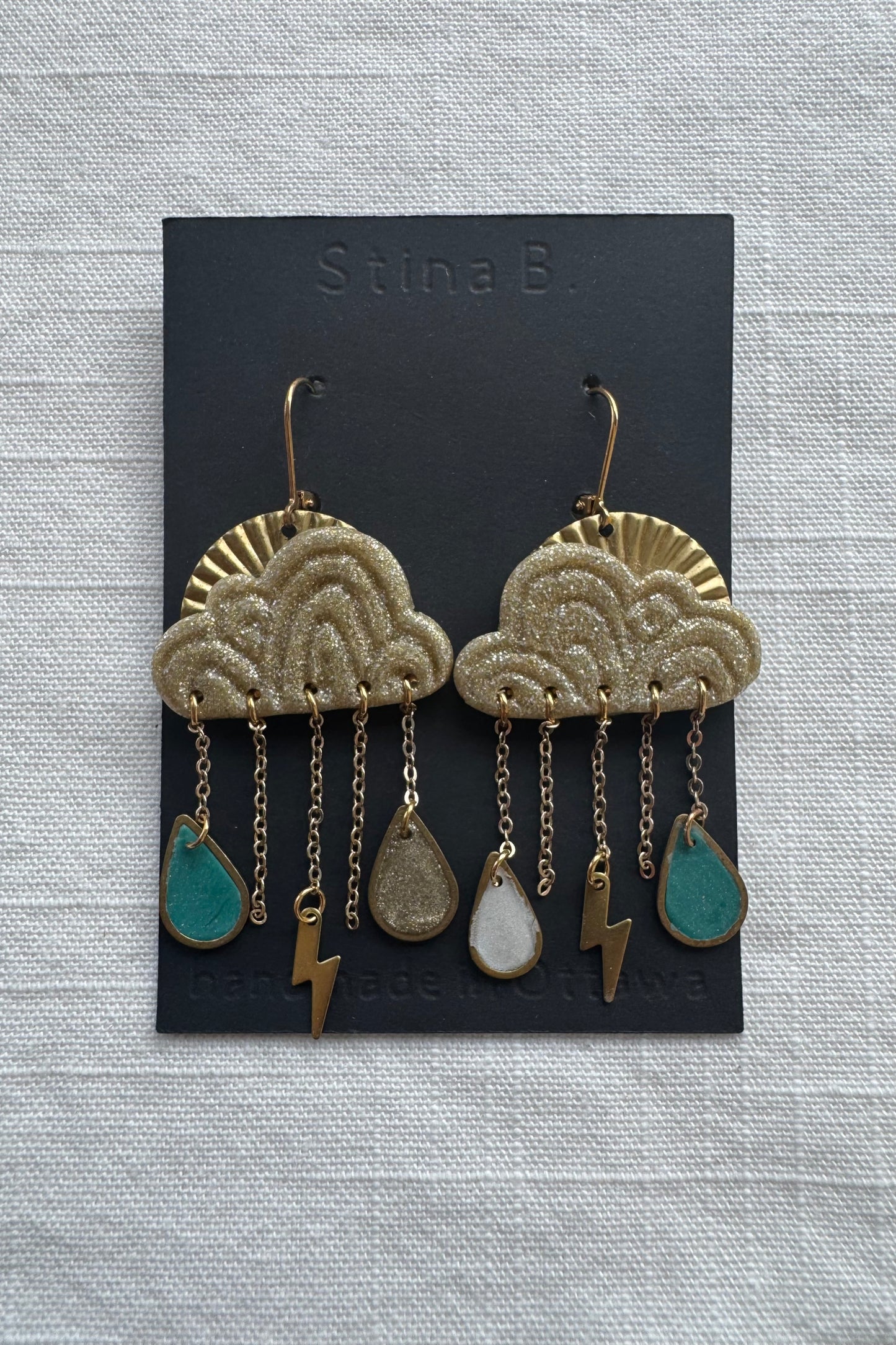 Glitter Raincloud Dangle Earrings